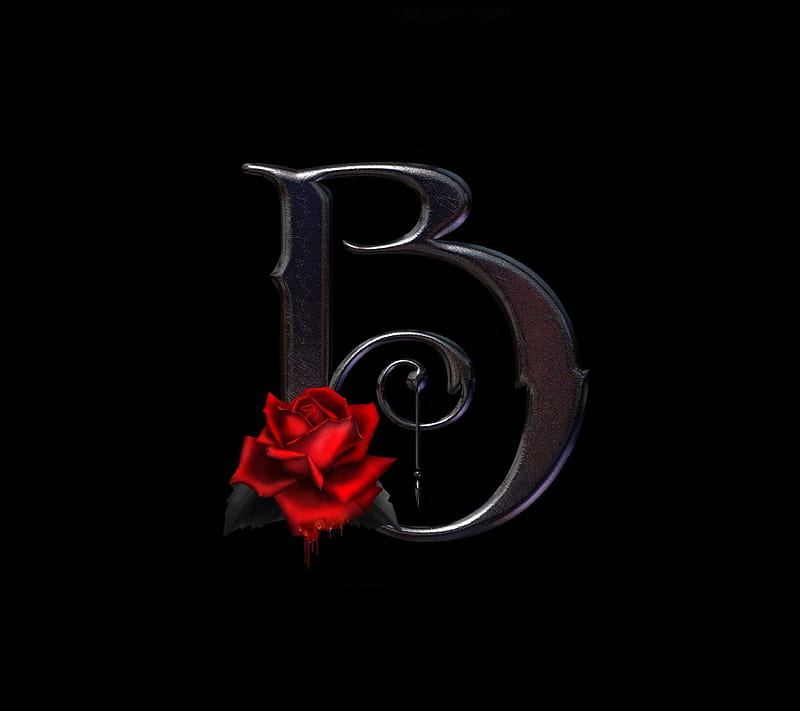 B letter rose, dgs, HD wallpaper
