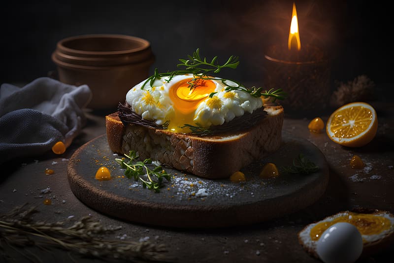 Egg poached, Bread, Sandwich, Lemon, Butter, HD wallpaper