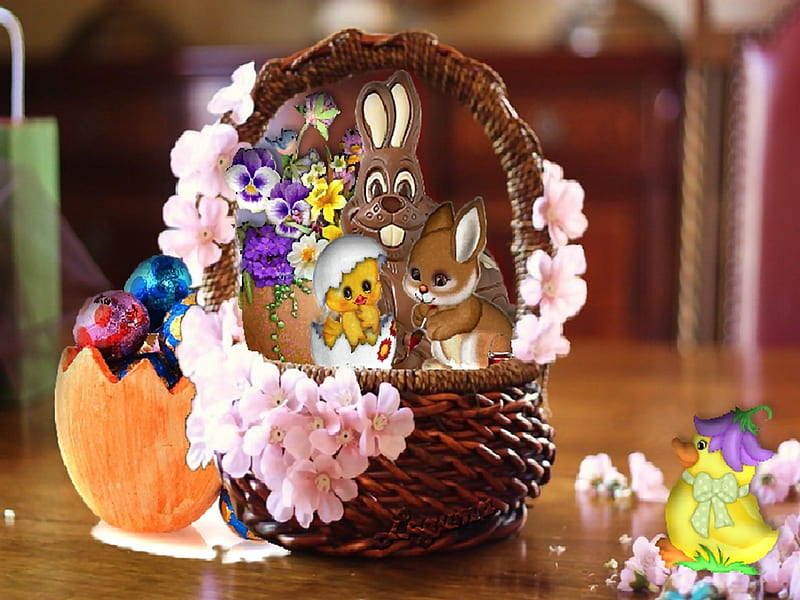 Gorgeous Easter Monday, Easter, holiday, chocolate, monday, eggs, bunny, HD wallpaper