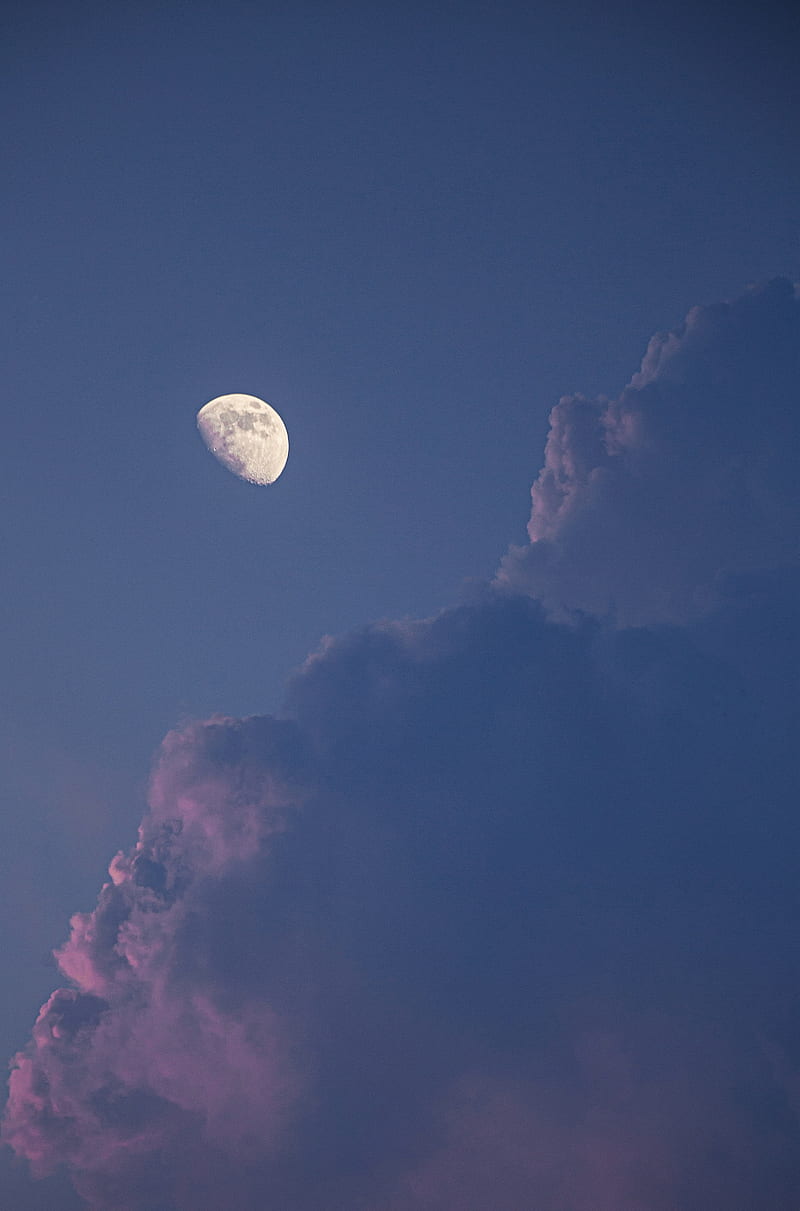 full moon, moon, clouds, sky, HD phone wallpaper