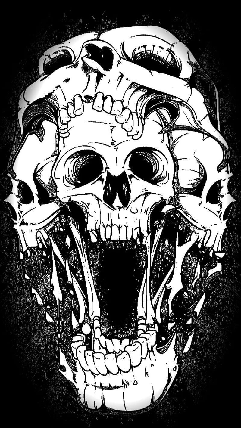skulls eating skulls, trio, HD phone wallpaper
