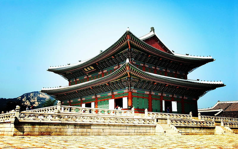 Gyeongbokgung Palace, castle, Seoul, South Korea, Asia, HD wallpaper