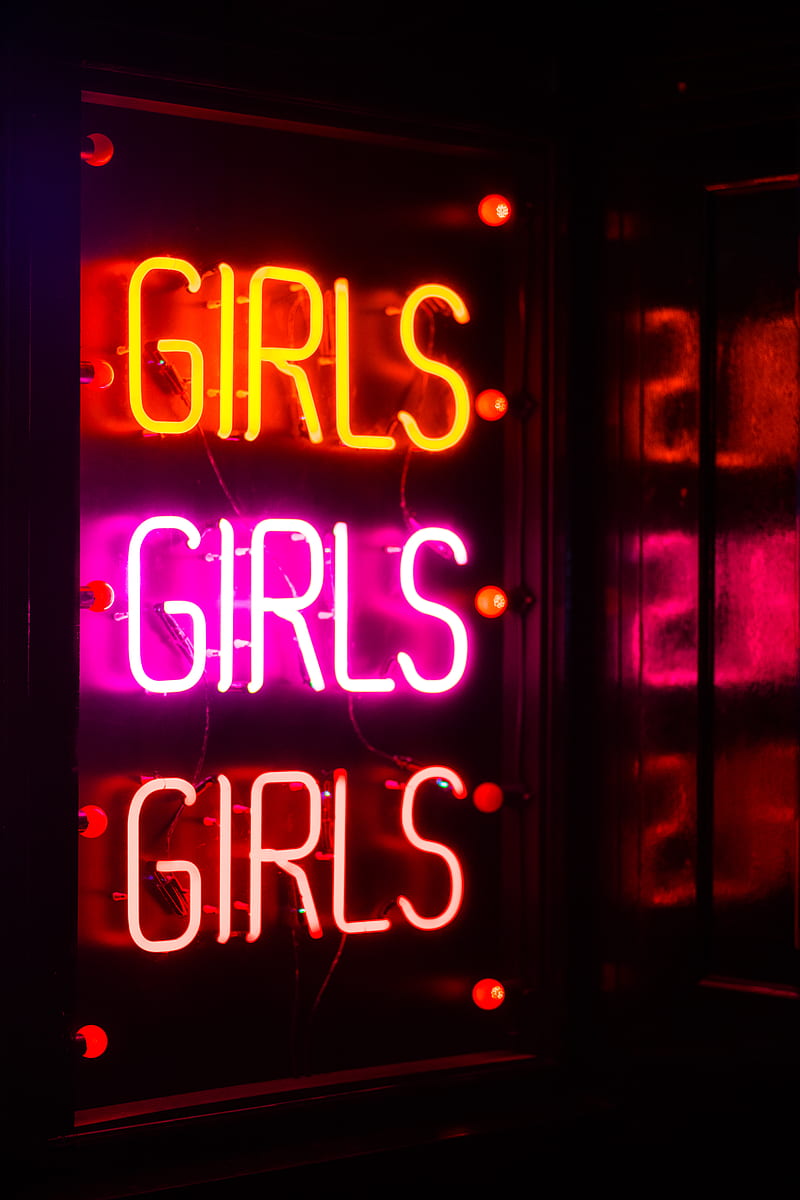 Girls neon light signage, HD phone wallpaper