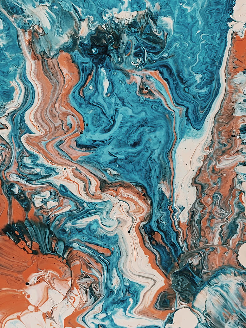 Blue and Brown Abstract Painting, HD phone wallpaper