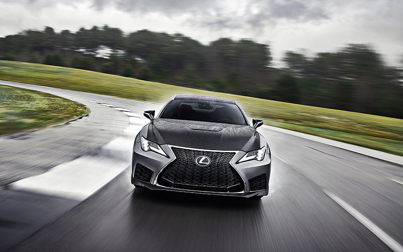 Lexus RC F Track Edition, 2020, racing track, new gray RC F, tuning, gray sports coupe, Japanese sports cars, Lexus, HD wallpaper