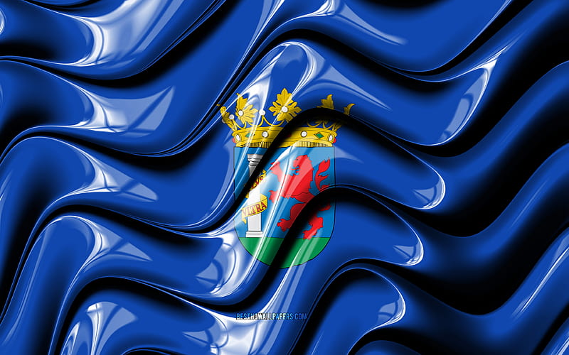 Badajoz flag Provinces of Spain, administrative districts, Flag of Badajoz, 3D art, Badajoz, spanish provinces, Badajoz 3D flag, Spain, Europe, HD wallpaper