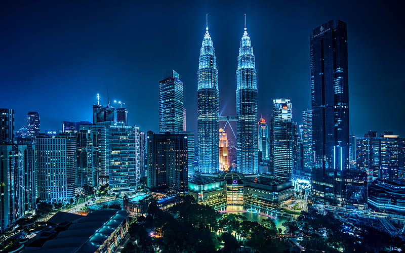 Kuala Lumpur Petronas Twin Towers, skyscrapers, nightscapes, Malaysia,  Petronas Towers, HD wallpaper | Peakpx