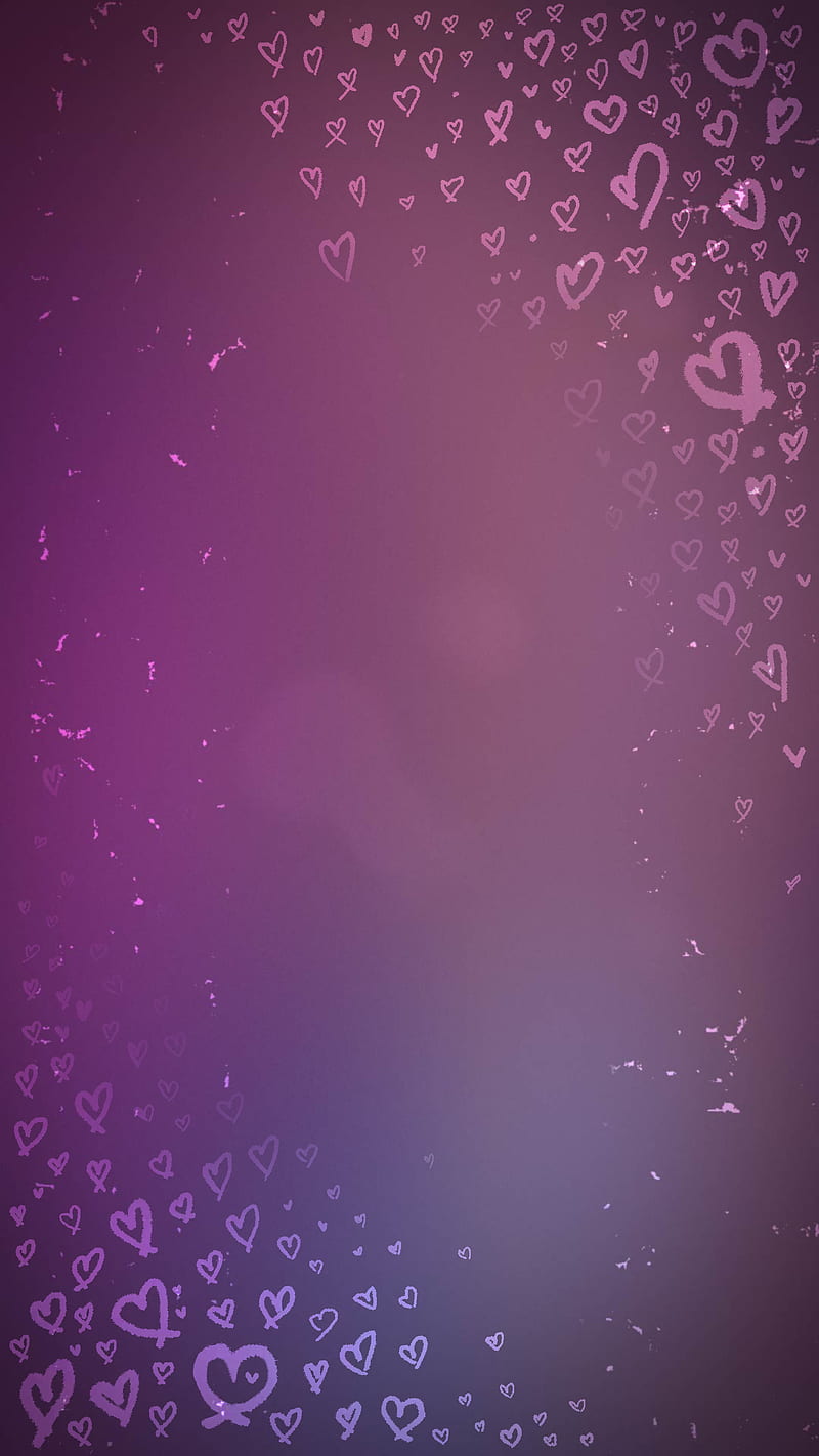 Purple Hearts, abstract, celluloid, doodle, empty space, love, scribble, texture, valentines day, HD phone wallpaper