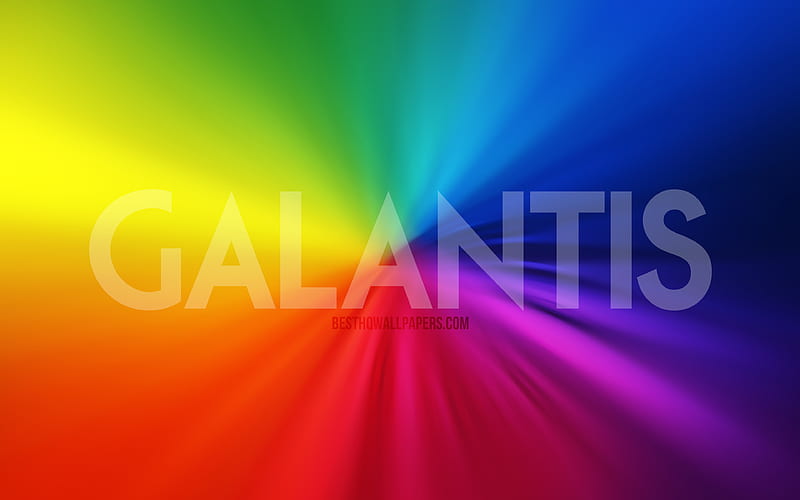 Galantislogo vortex, Swedish DJs, Christian Karlsson, rainbow backgrounds, creative, music stars, artwork, superstars, Galantis, HD wallpaper