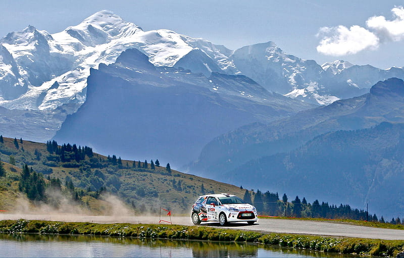 Citroen DS3 during Mont Blanc Rally win, win, ds3, ds, citroen, fast car, rally, HD wallpaper