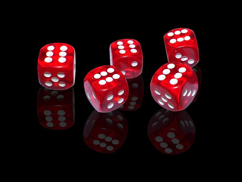 All sixes, red, dices, HD wallpaper