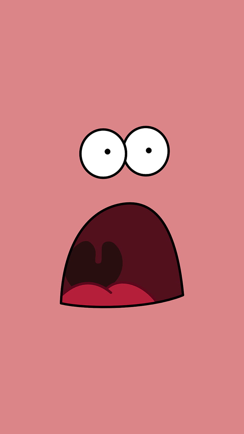 Patrick Star, black, cartoon, eyes, face, pink, red, spongebob, white, HD  phone wallpaper | Peakpx