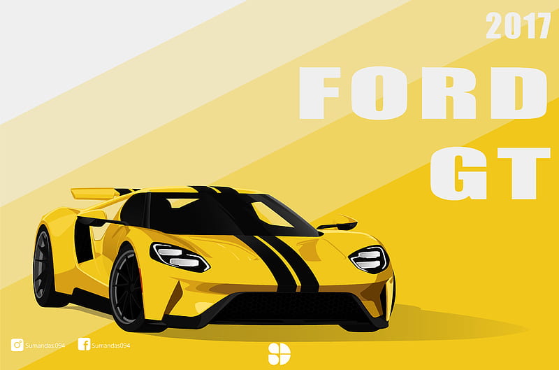 Ford, Ford GT, Yellow Car, HD wallpaper