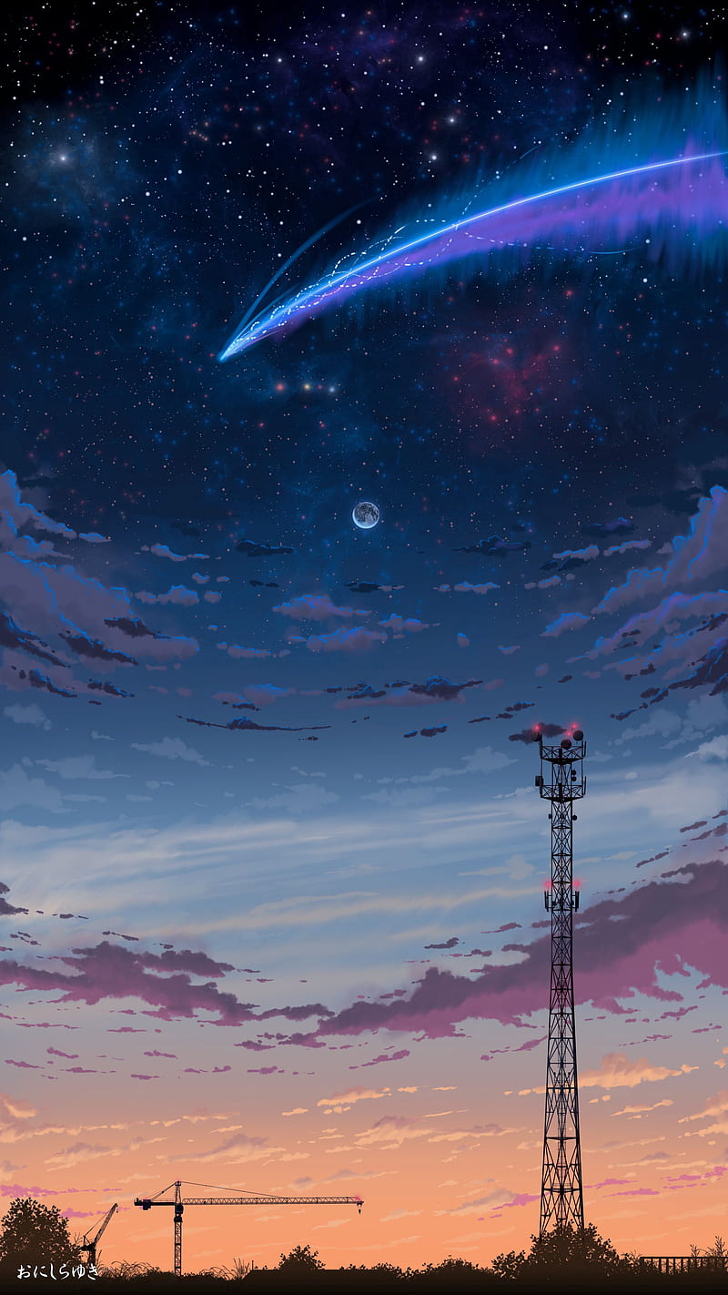 sky, night, comet, art, dark, HD phone wallpaper