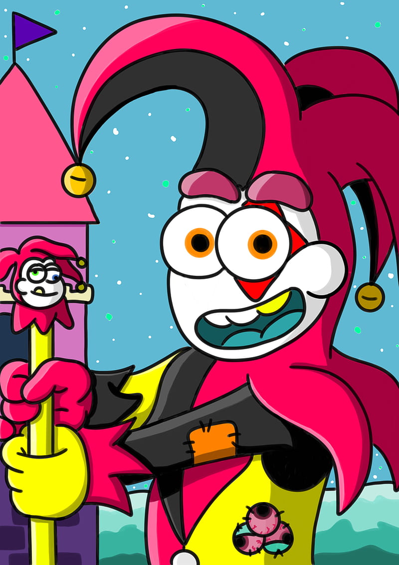 The Jester , carnaval, cartoon, funny, kingdom, corazones, HD phone wallpaper