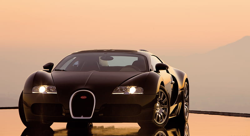 Bugatti Veyron Grand Sport Black - Front , car, HD wallpaper