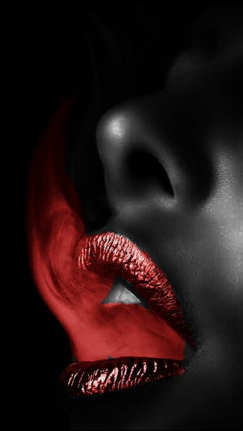 Fire red lips, black woman, HD phone wallpaper | Peakpx