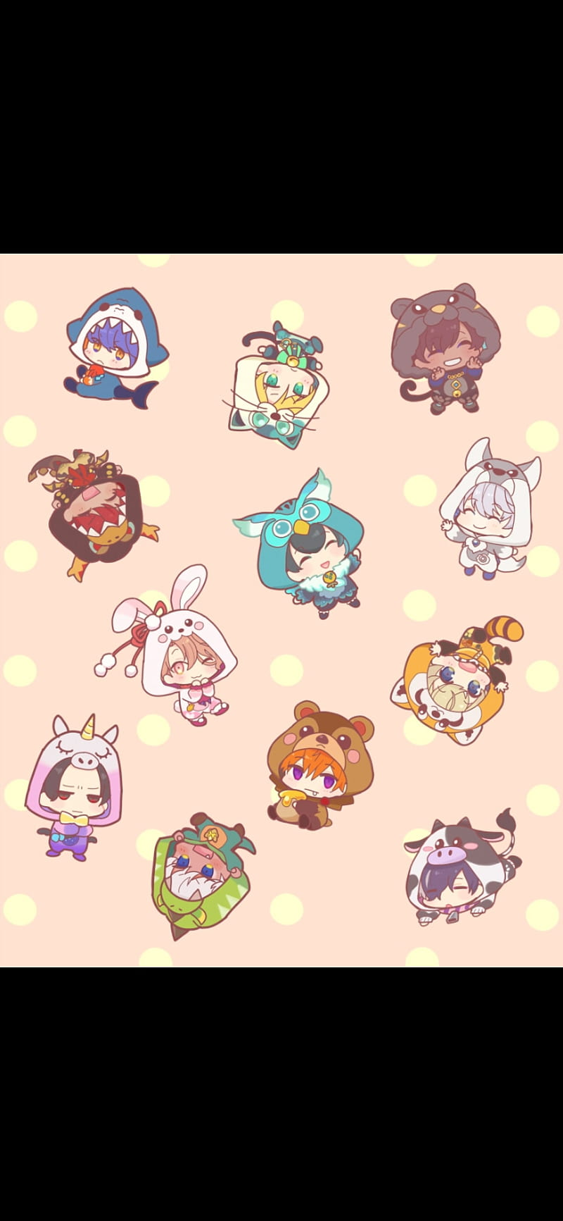 Pajama Party, otome, otome game, mini, obey me, cute, anime, HD phone wallpaper