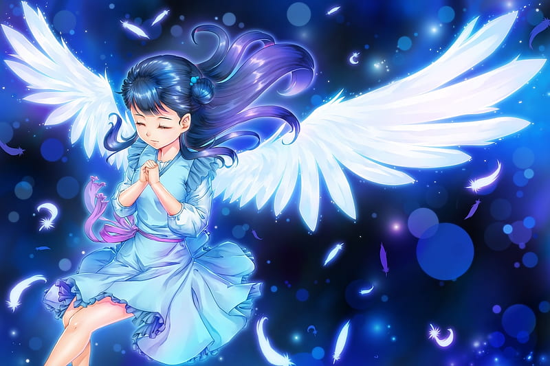 Anime Girl Fantasy Wings 4K Wallpaper #196