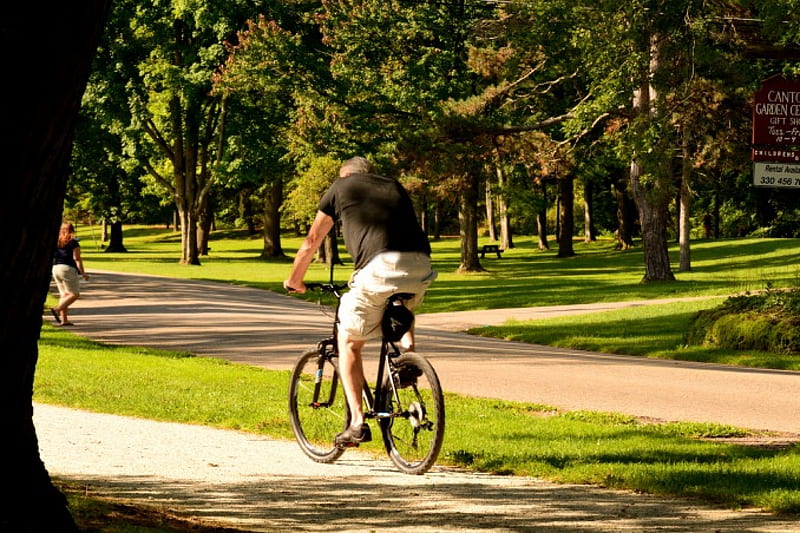 A Ride In The Park, bicycle, park, cycling, riding, HD wallpaper