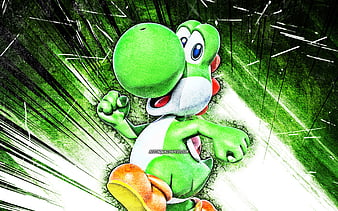Yoshi Dinosaur Green Neon Lights Super Mario Creative Super Mario Characters Hd Wallpaper Peakpx