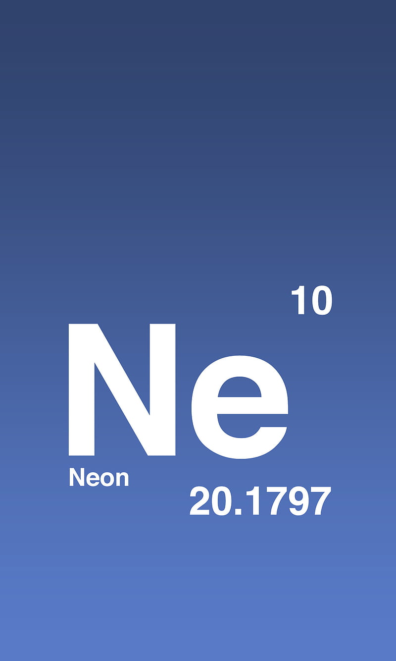 Neon, atom, blue, element, geek, nerd, periodic table, science, HD phone wallpaper