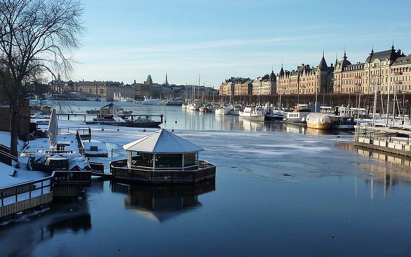 Winter landscape-Stockholm Sweden landscape graphy, HD wallpaper