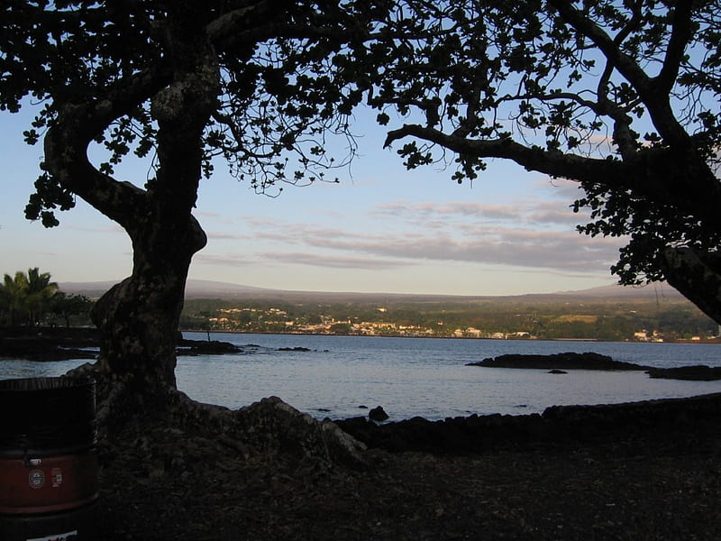 Old Hilo Town Across Hilo Bay Easter Sunday Morning 2006, 2006, hawaii, big island, easter, views, sunday, island, bay, natural, hilo, HD wallpaper
