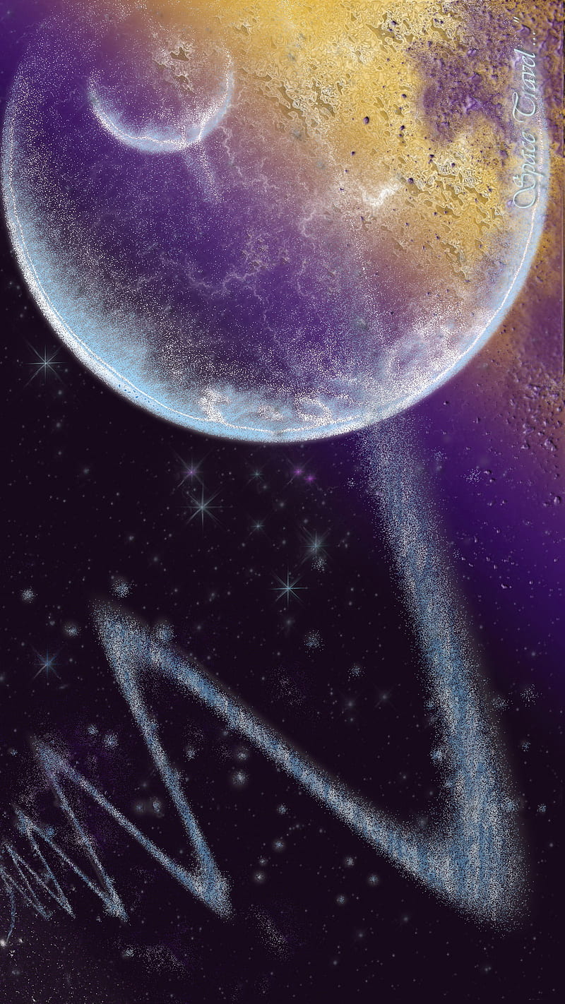 Planet Shine, earth, angel, wings, fire, space, space, ice, elements, gold, HD phone wallpaper
