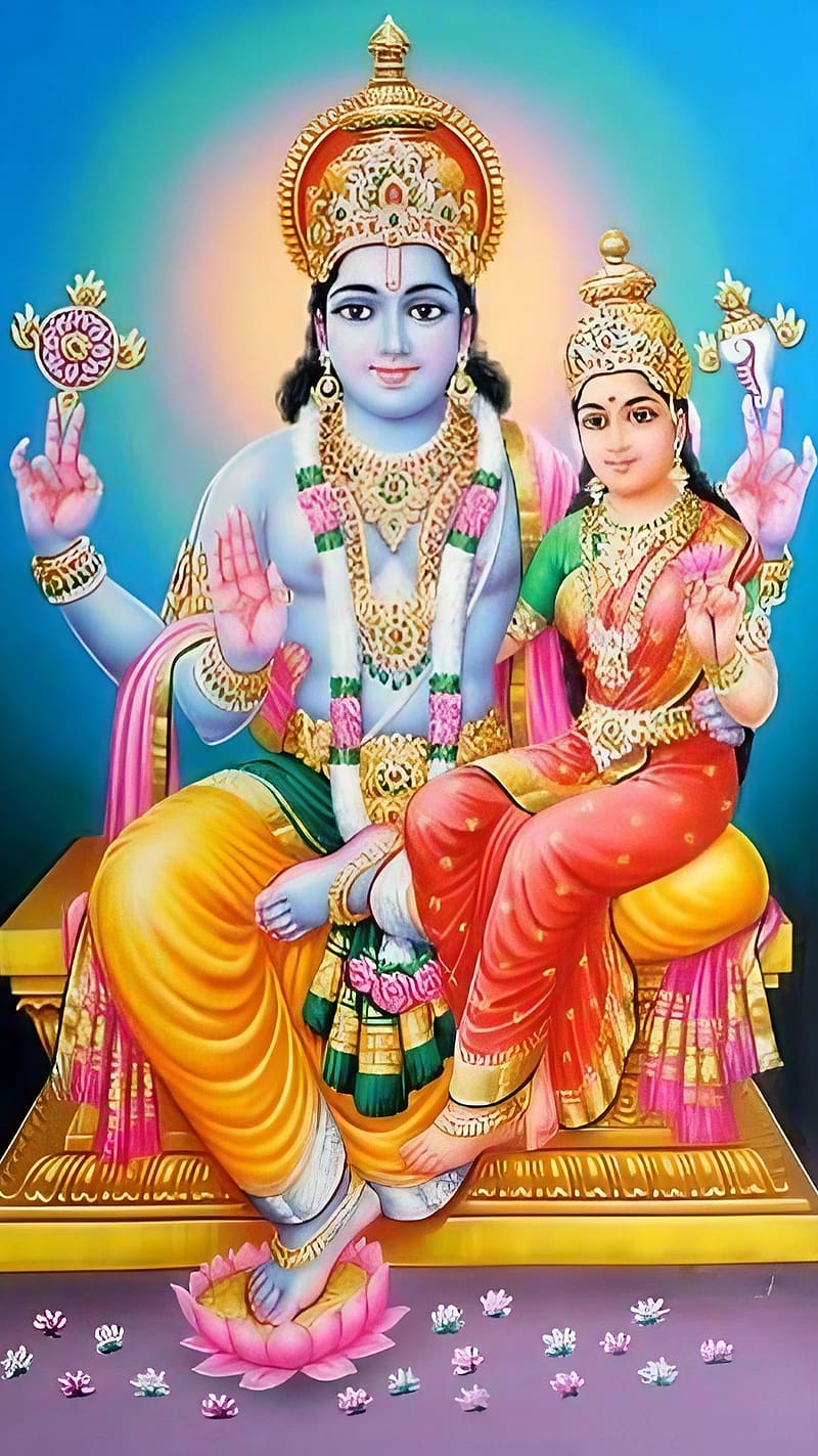 Laxmi Narayan, Lord Vishnu And Laxmi, lord vishnu, goddess laxmi ...