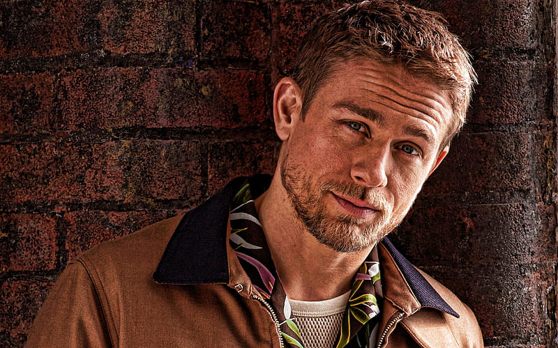 Charlie Hunnam, portrait, british actor, hoot, brown leather jacket, HD wallpaper