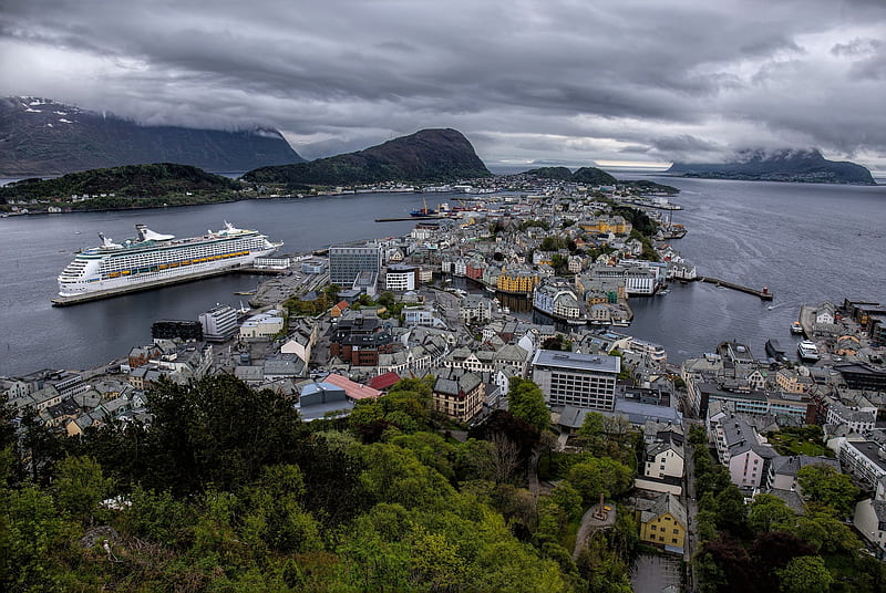 Towns, Ålesund, Building, House, Norway, Panorama, Ship, HD wallpaper