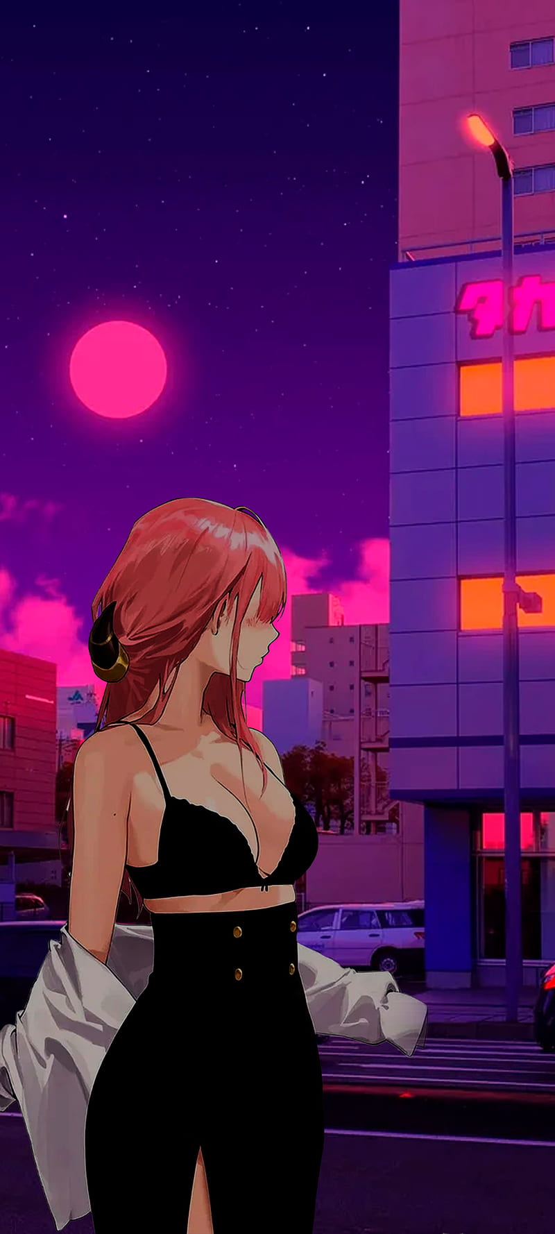 Vaporwave anime girl, sky, magenta, pink, anime girl, sexy, android, iOS,  iphone, HD phone wallpaper | Peakpx