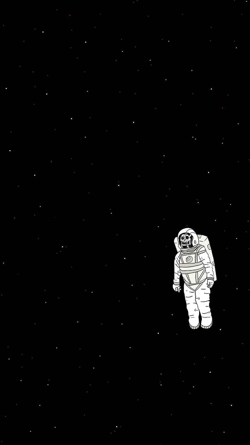 Lone Astronaut, dark, space, HD phone wallpaper