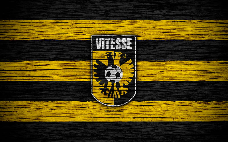 Vitesse FC Eredivisie, soccer, Holland, football club, Vitesse, wooden texture, FC Vitesse, HD wallpaper