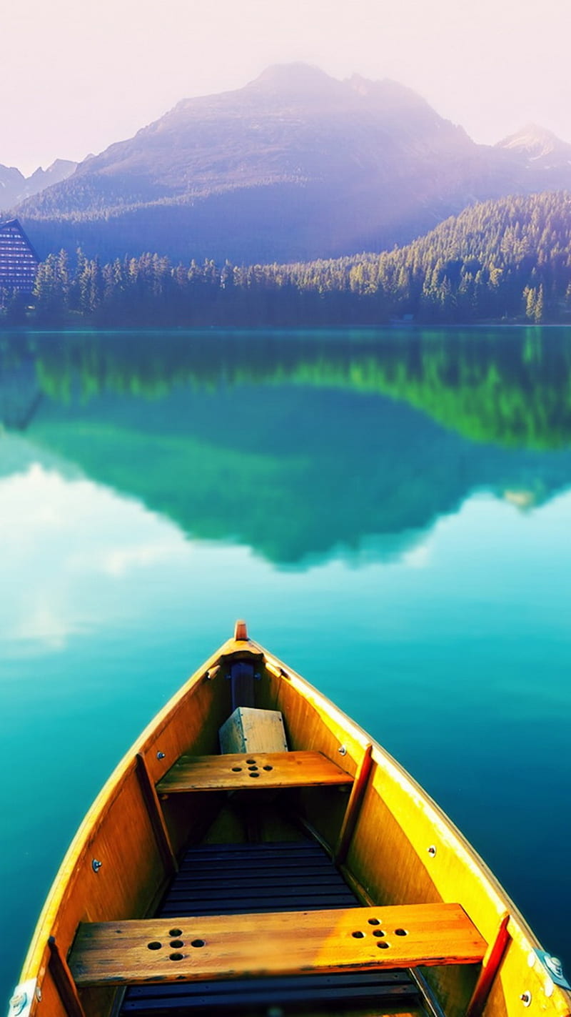 Boat On Still Lake, like, HD phone wallpaper | Peakpx