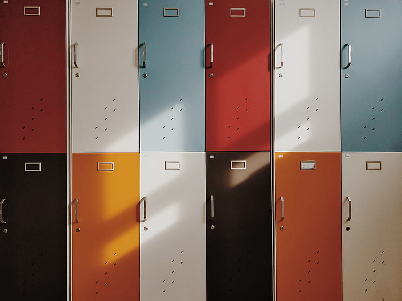 assorted-color lockers, HD wallpaper