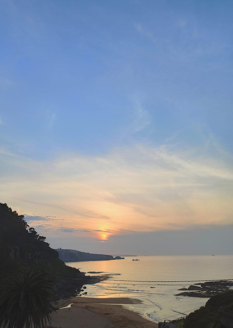 Sunset Asturias , beach asturias, calm, landscape, nature, rated, sea, top, HD phone wallpaper