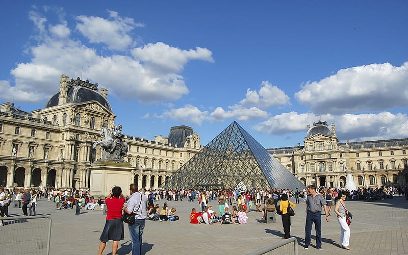 Louvre in Paris, museum, Louvre, Paris, France, palace, HD wallpaper