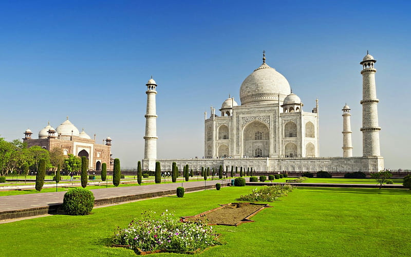 Taj Mahal, India, Monument, India, Landmark, Agra, Wonders of the world, HD wallpaper