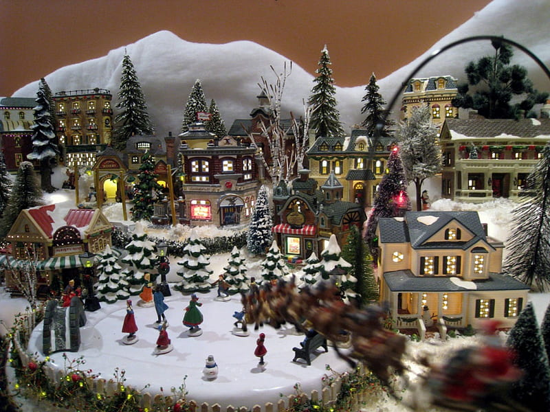 christmas village houses display ideas