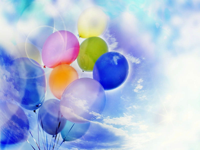 jacht Gymnastiek Een trouwe Floating To Heaven, colorful, balloons, colors, clouds, abstract, sky,  other, HD wallpaper | Peakpx