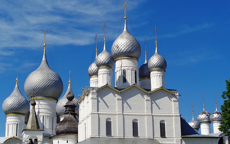 Church in Russia, orthodox, Russia, church, domes, kremlin, HD wallpaper