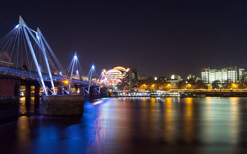 Night City Bridge River 2019 Cities, HD wallpaper