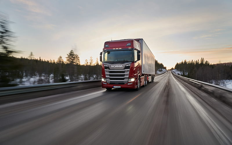 Scania R540 winter, 2020 trucks, LKW, cargo transport, 2020 Scania R540, trucks, Scania, HD wallpaper