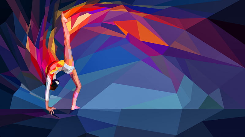 Olympic Gymnast on Bar, art, bar, bonito, olympic, artwork, gymnast, 1916, painting, summer, wide screen, esports, HD wallpaper