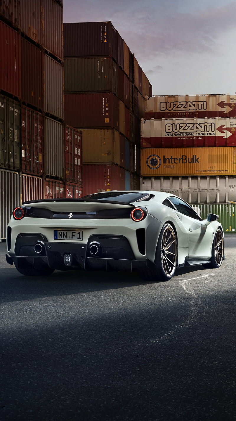White Ferrari, back, car, fast, italian, italy, rear view, super car, HD phone wallpaper