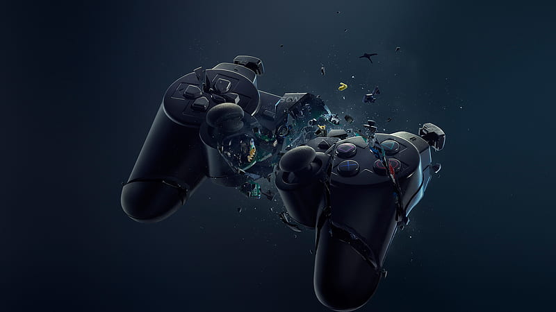 Broken Ps3 Controller, ps3, smashed, controller, abstract, HD wallpaper