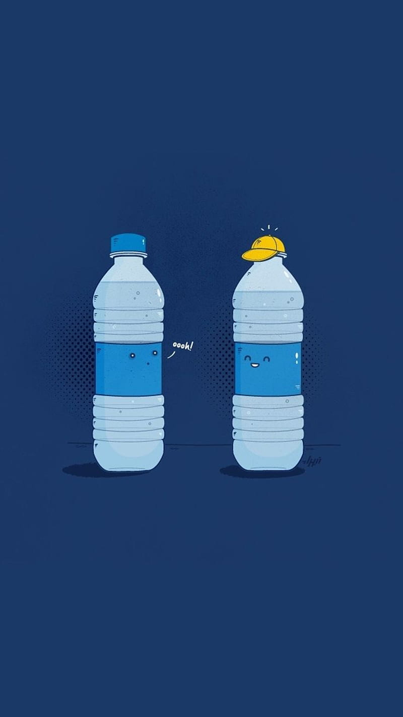 Bottle Cap. Conceptual illustration, Funny illustration, Creative poster design, Plastic Water Bottle, HD phone wallpaper