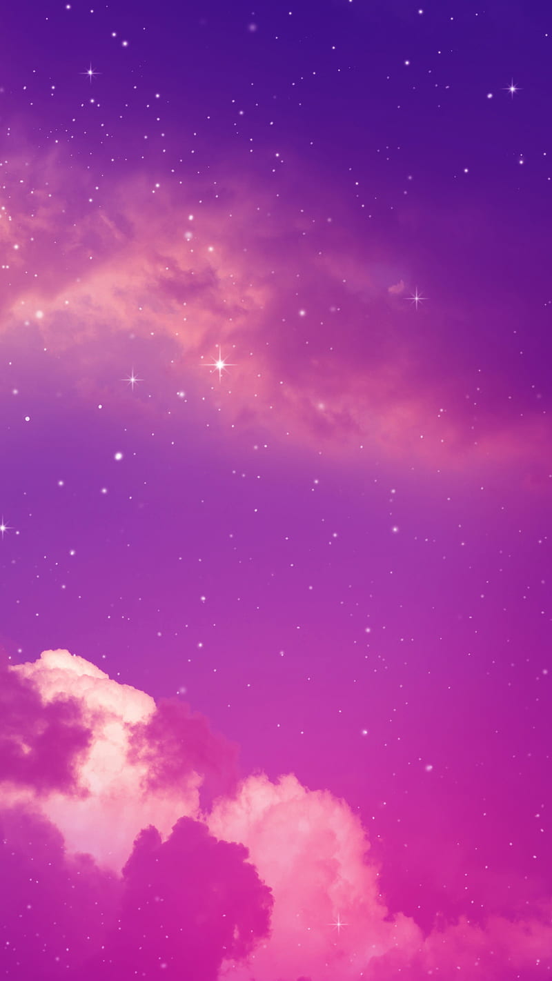 Starry Sky, 2017, clouds, high, parallax, purple, sky, sunsets, HD phone wallpaper